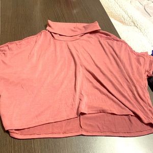 Folded Collar purple beige poncho with patterns on the shoulder